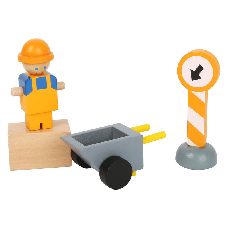 Afbeelding laden in galerijviewer, Small foot - houten kraan bouwplaats met accessoires, 14dlg.
