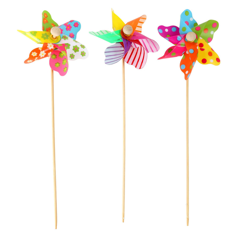 Load image into Gallery viewer, Small foot - houten windmolen bloemen 28cm, 24st.
