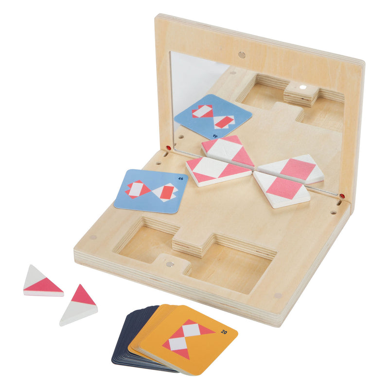 Afbeelding laden in galerijviewer, Small foot - houten symmetriespel met spiegel educatief