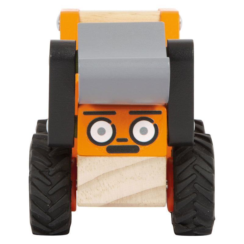 Afbeelding laden in galerijviewer, Small foot - houten graafmachine oranje