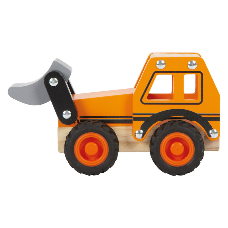 Afbeelding laden in galerijviewer, Small foot - houten graafmachine oranje