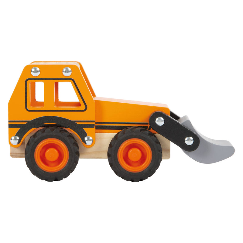 Afbeelding laden in galerijviewer, Small foot - houten graafmachine oranje