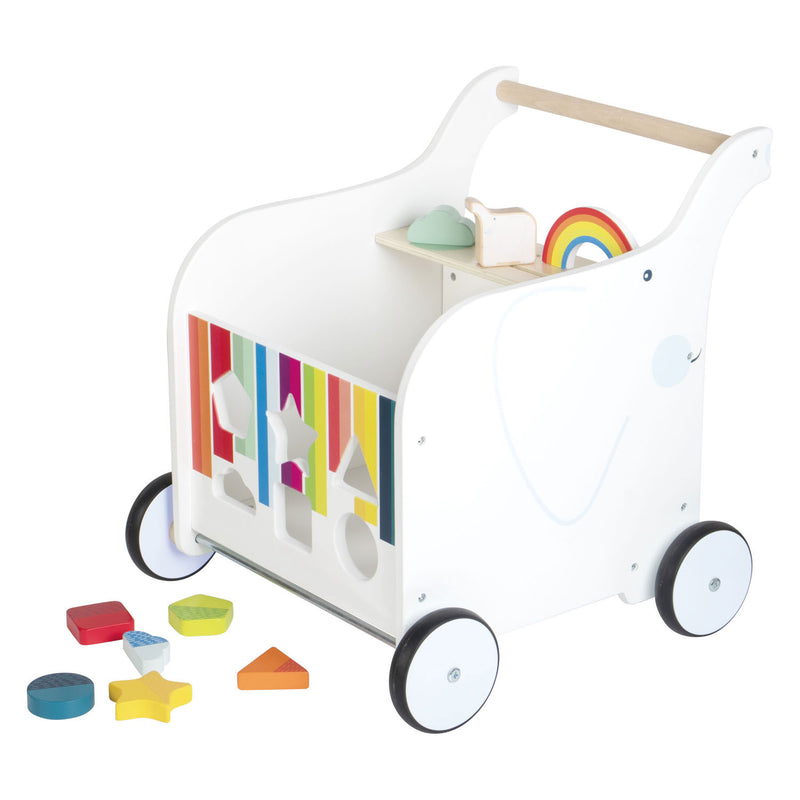Afbeelding laden in galerijviewer, Small foot - baby walker speelgoedkist olifant