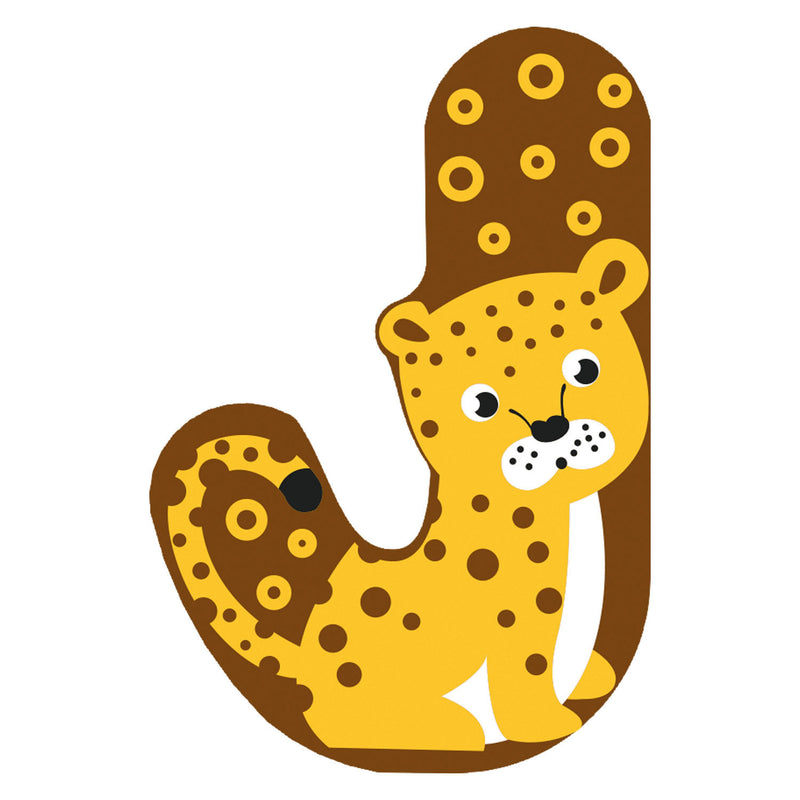 Load image into Gallery viewer, Small foot - houten dieren kinderletter - j