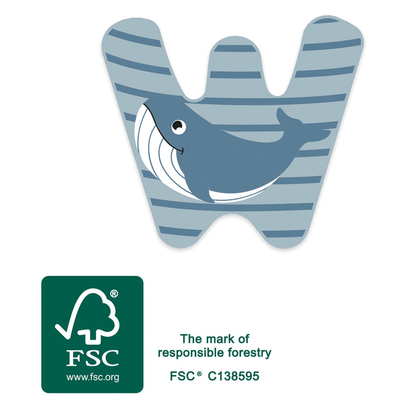 Load image into Gallery viewer, Small foot - houten dieren kinderletter - w