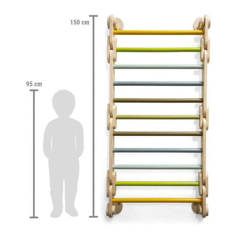 Afbeelding laden in galerijviewer, Small foot - houten klimrek 2in1 driehoek en wandrek adventure