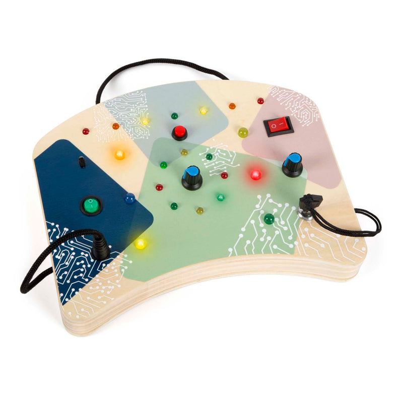 Load image into Gallery viewer, Small foot - houten led activiteitenbord met licht en schakelaars