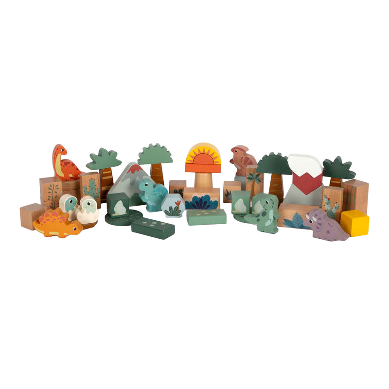 Load image into Gallery viewer, Small foot - houten bouwblokken dino, 50dlg.