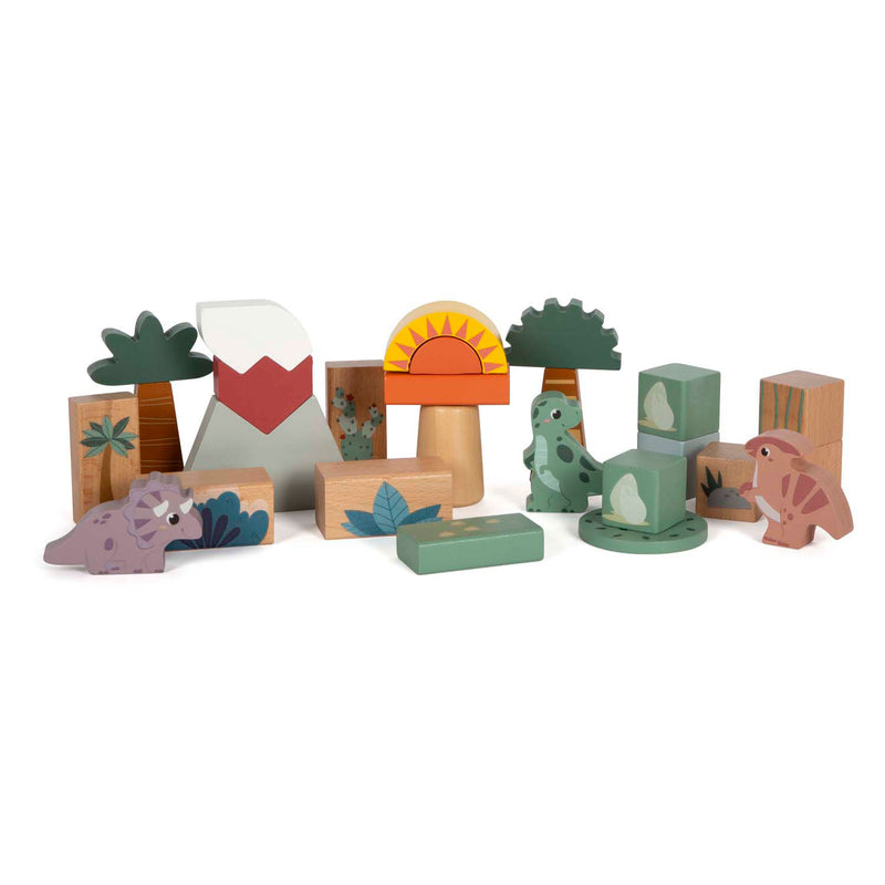 Afbeelding laden in galerijviewer, Small foot - houten bouwblokken dino, 50dlg.