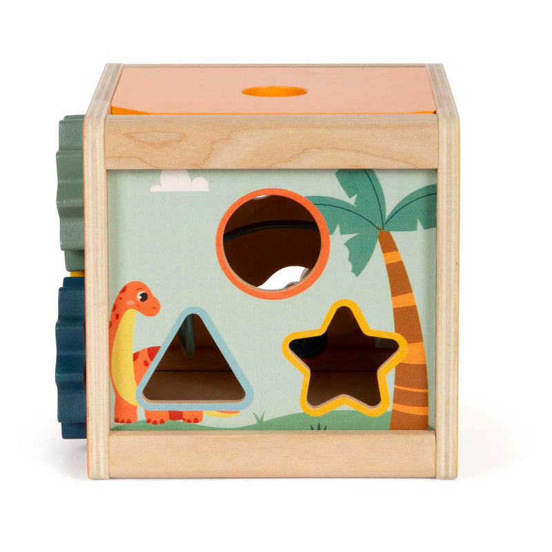 ギャラリービューアに画像をロードする, Small foot - houten activiteitenkubus motoriekspiraal dino