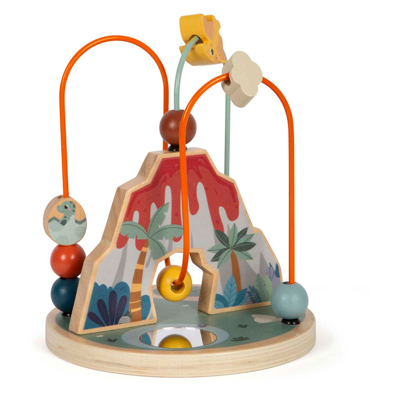 Load image into Gallery viewer, Small foot - houten motoriekspiraal vulkaan en dino