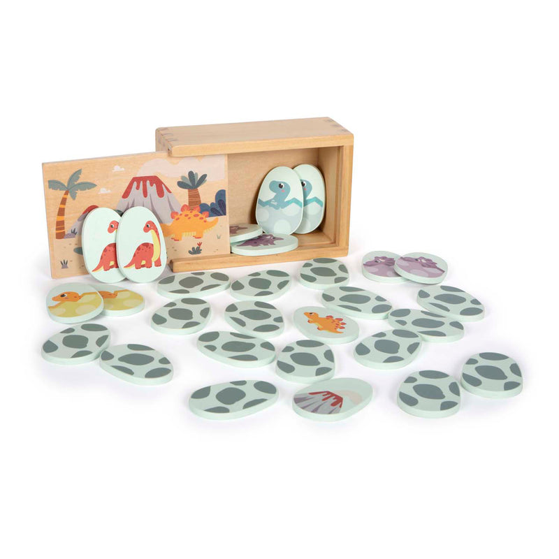 Afbeelding laden in galerijviewer, Small foot - houten memospel dino in opbergdoos