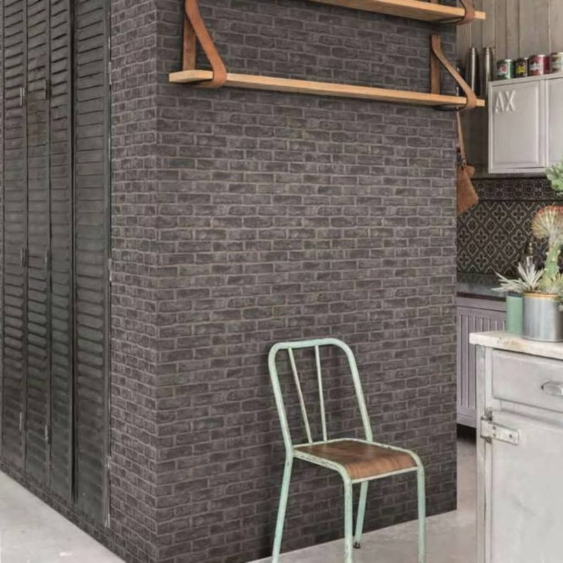 Load image into Gallery viewer, Dutch wallcoverings dutch wallcoverings behang bakstenen zwart