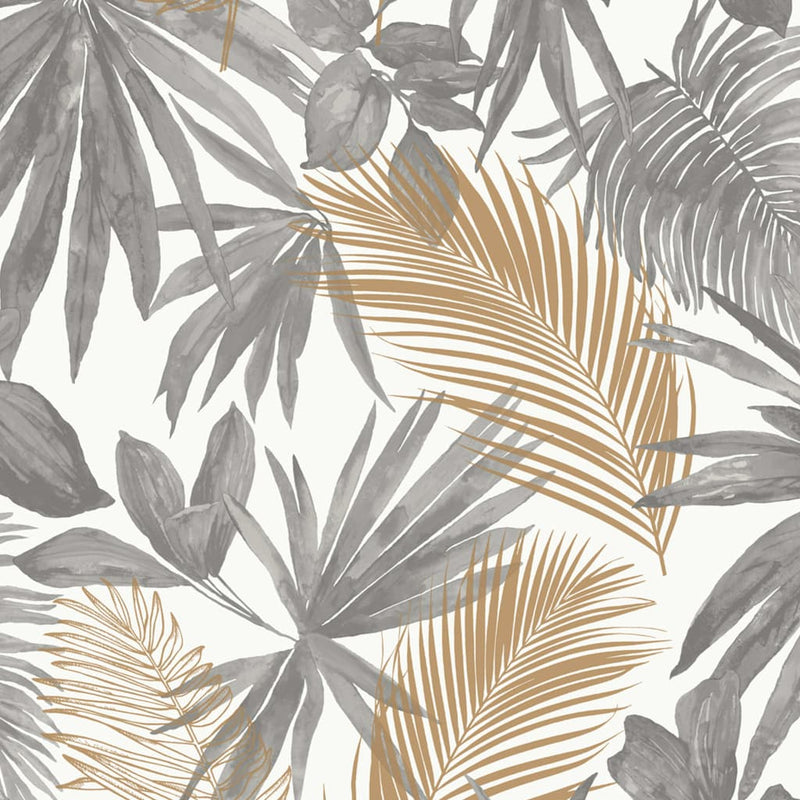 Load image into Gallery viewer, Dutch wallcoverings behang wild palms grijs en beige