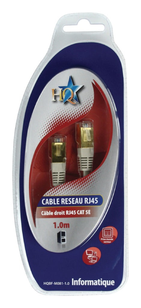 Load image into Gallery viewer, Hq bf-m081-1.0 cat5e utp netwerkkabel rj45 (8 8) male - rj45 (8 8) male 1.00 m grijs