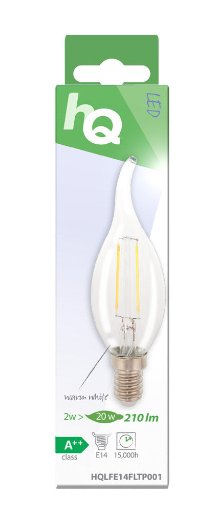 Load image into Gallery viewer, Hq lfe14fltp001 led retro filament lamp e14 gebogen kaars 2 w 210 lm 2700 k