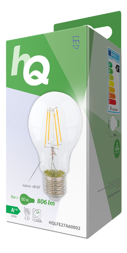 Load image into Gallery viewer, Hq lfe27a60002 led retro filament lamp e27 a60 6 w 806 lm 2700 k