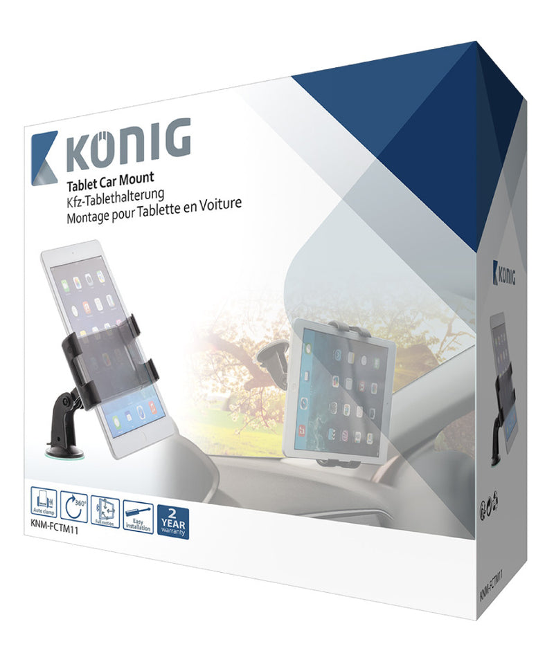 Cargue la imagen en el visor de la galería, K ouml;nig knm-fctm11 tablet autohouder 360 deg; draai- en kantelbaar 0.7 kg