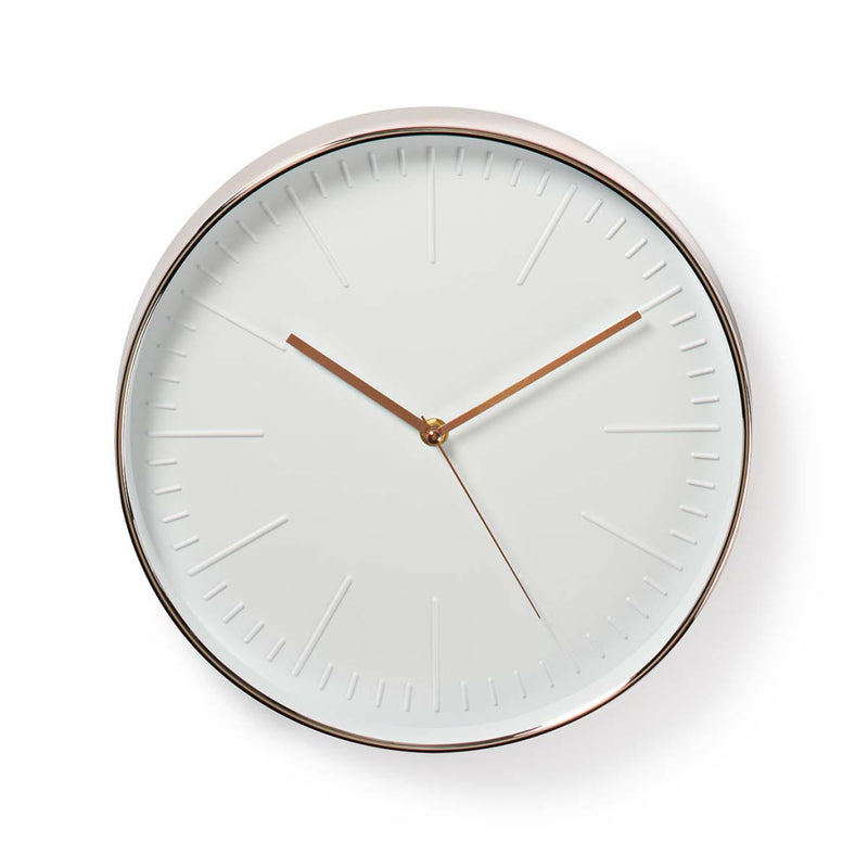 Load image into Gallery viewer, Nedis clwa013pc30re ronde wandklok diameter 30 cm wit roze-goud