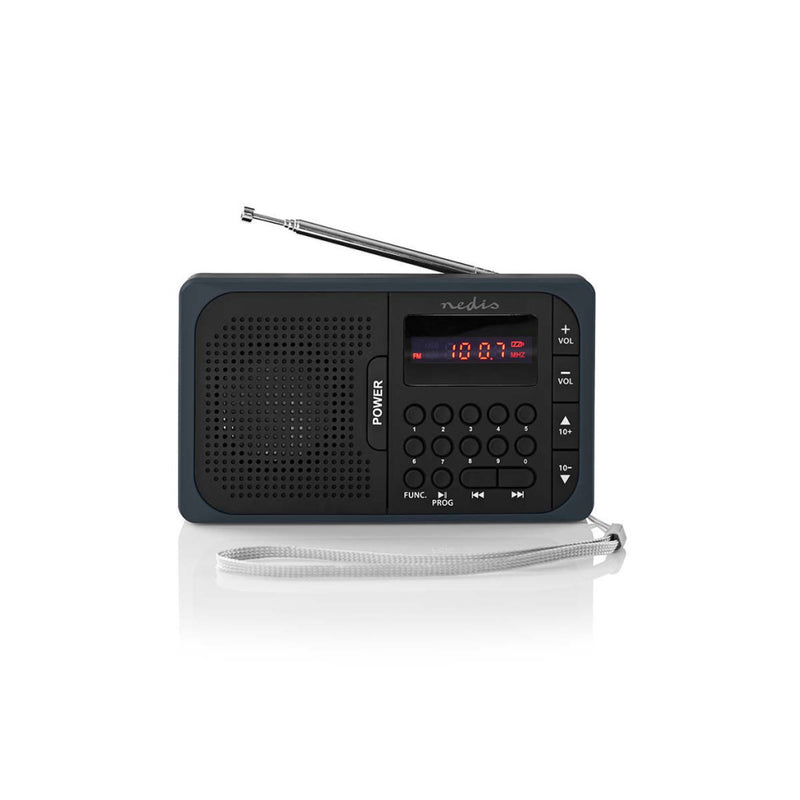 Load image into Gallery viewer, Nedis rdfm2100gy fm-radio 3,6 w usb-poort microsd-kaartsleuf zwart grijs
