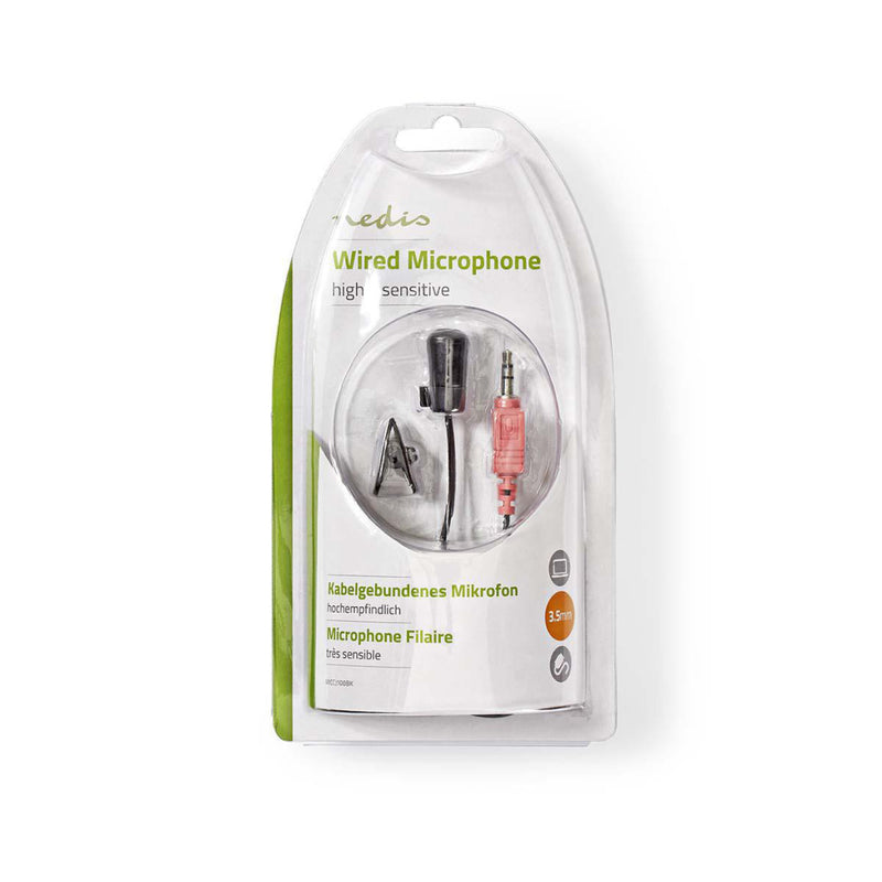 Load image into Gallery viewer, Nedis miccj100bk bedrade microfoon clip-on 3,5 mm zwart