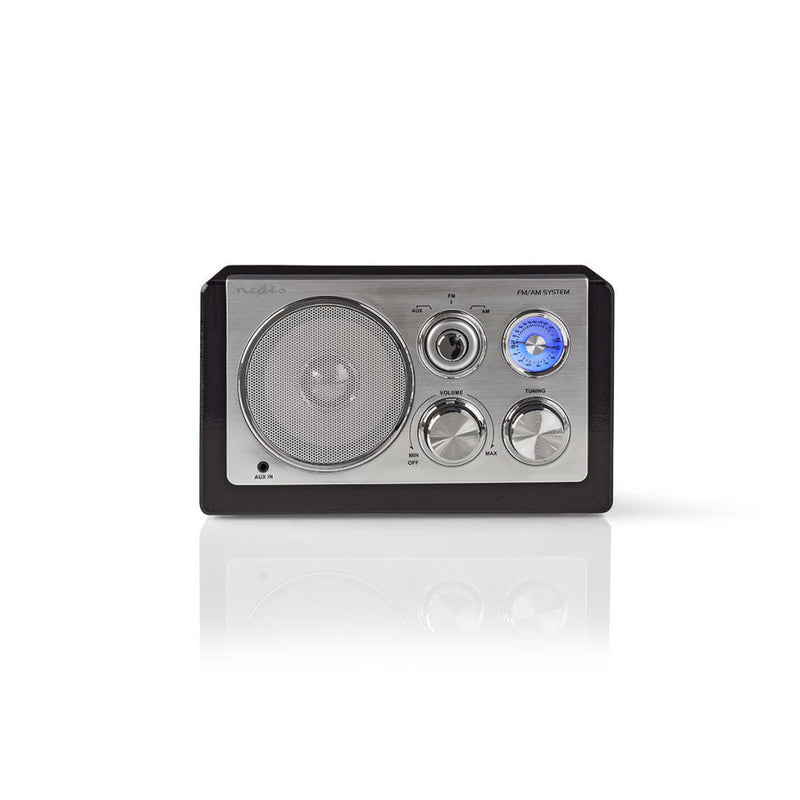 Load image into Gallery viewer, Nedis RDFM5100BK Fm-radio 9 W Analoge Tuning Retro Design Zwart