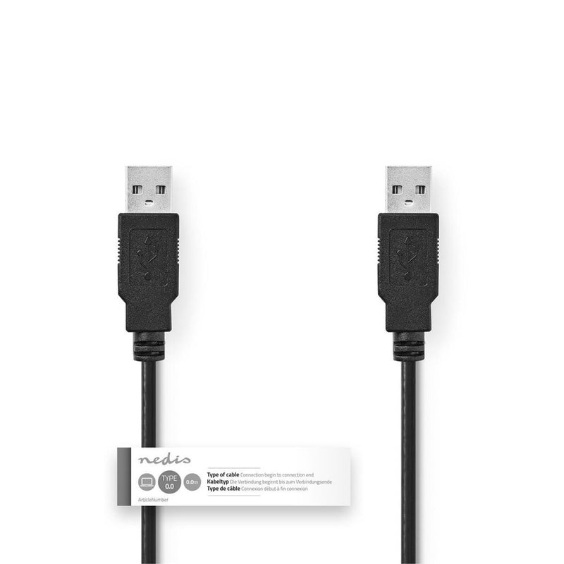 Load image into Gallery viewer, Nedis ccgt60000bk20 kabel usb 2.0 a male - a male 2,0 m zwart
