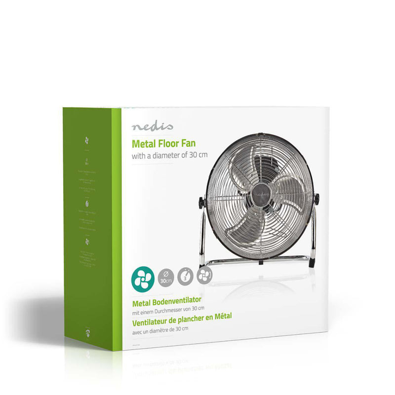 Load image into Gallery viewer, Nedis fnfl10ccr30 vloerventilator diameter 30 cm 3 snelheden chroom
