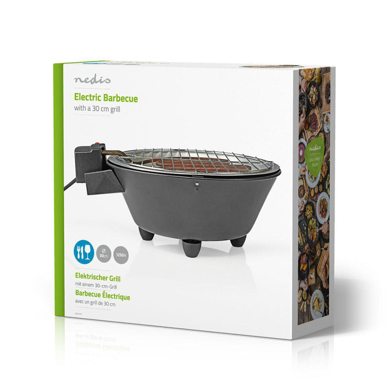 Load image into Gallery viewer, Nedis bbqe112bk elektrische barbecue rond 30 cm 1250 watt