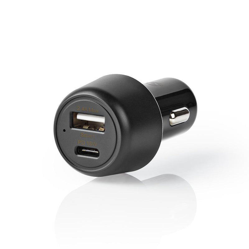 Load image into Gallery viewer, Nedis ccpd18w100bk autolader 3,0 a usb-a usb-c power delivery 18 w zwart