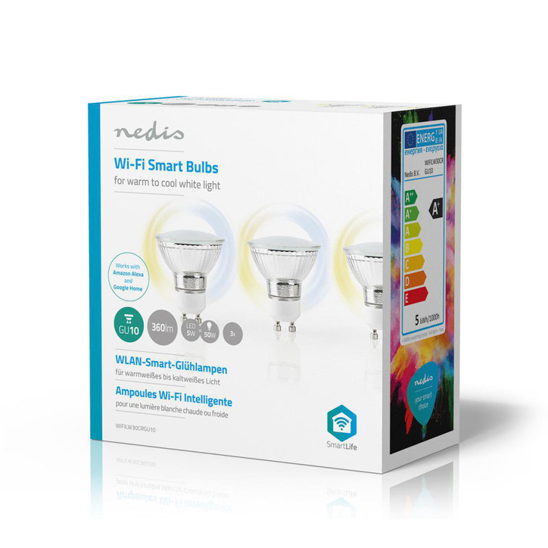Load image into Gallery viewer, Nedis wifilw30crgu10 wi-fi smart led-lamp warm tot koel wit gu10 3-pack