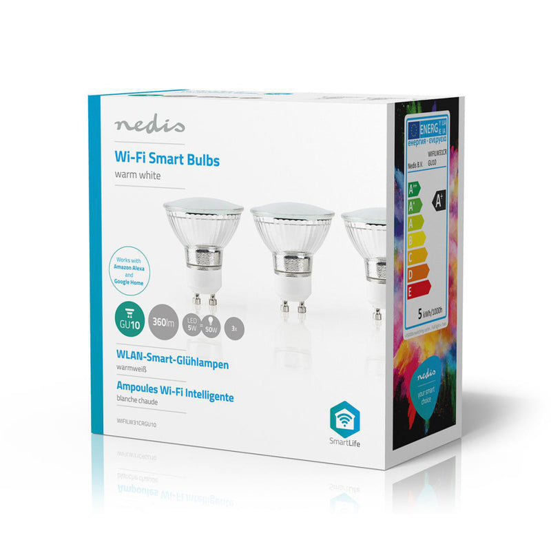 Load image into Gallery viewer, Nedis wifilw31crgu10 wi-fi smart led-lamp warm wit gu10 3-pack