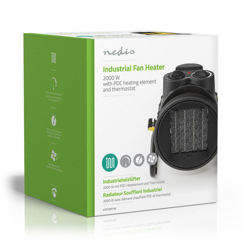 Load image into Gallery viewer, Nedis htif20fyw industri euml;le keramische ventilatorkachel thermostaat 3 standen 2000 w geel