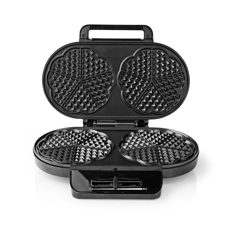 Load image into Gallery viewer, Nedis kawp110fbk dubbel wafelijzer 2x 14 cm 1200 w zwart