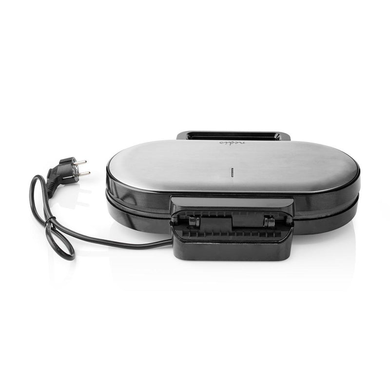 Load image into Gallery viewer, Nedis kawp110fbk dubbel wafelijzer 2x 14 cm 1200 w zwart