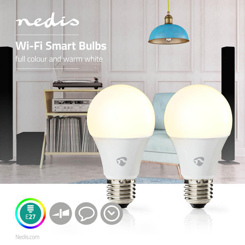 Load image into Gallery viewer, Nedis WIFILC21WTE27 Wi-fi Led-lampen Full-colour En Warm-wit E27 2-pack