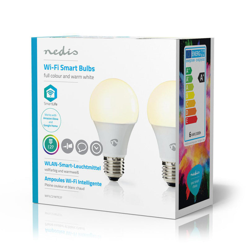 Load image into Gallery viewer, Nedis WIFILC21WTE27 Wi-fi Led-lampen Full-colour En Warm-wit E27 2-pack