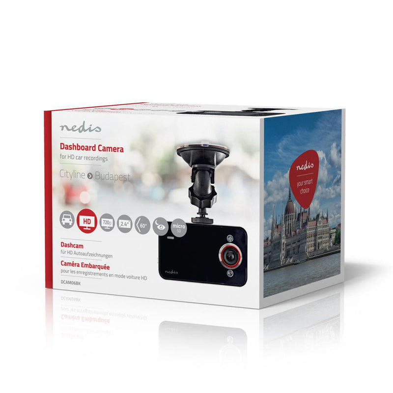 Cargue la imagen en el visor de la galería, Nedis dcam06bk dashcam hd 720p 1 ch 2,4 inch kijkhoek van 60 deg;