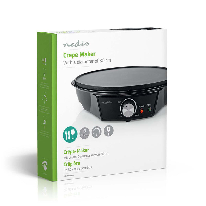 Laden Sie das Bild in Galerie -Viewer, Nedis FCCM120FBK30 Cr ecirc;pes-maker 30 Cm Zwart