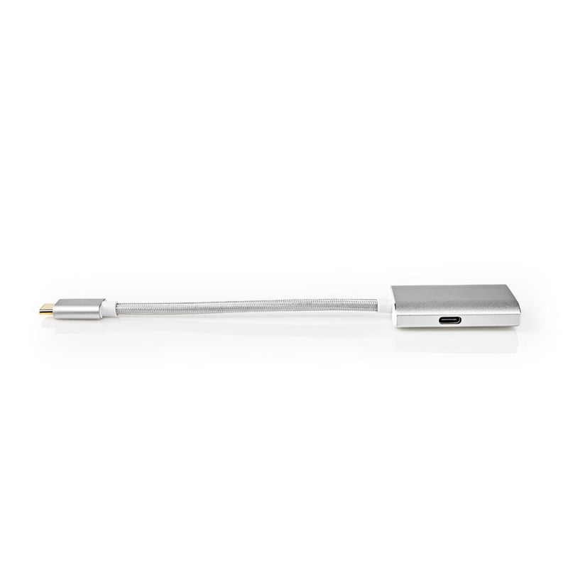 Load image into Gallery viewer, Nedis cctb64680al02 usb-adapter usb 3.2 gen 1 usb type-c trade; male hdmi trade; connector 0.20 m rond verguld gebreid nylon zilver cover window box