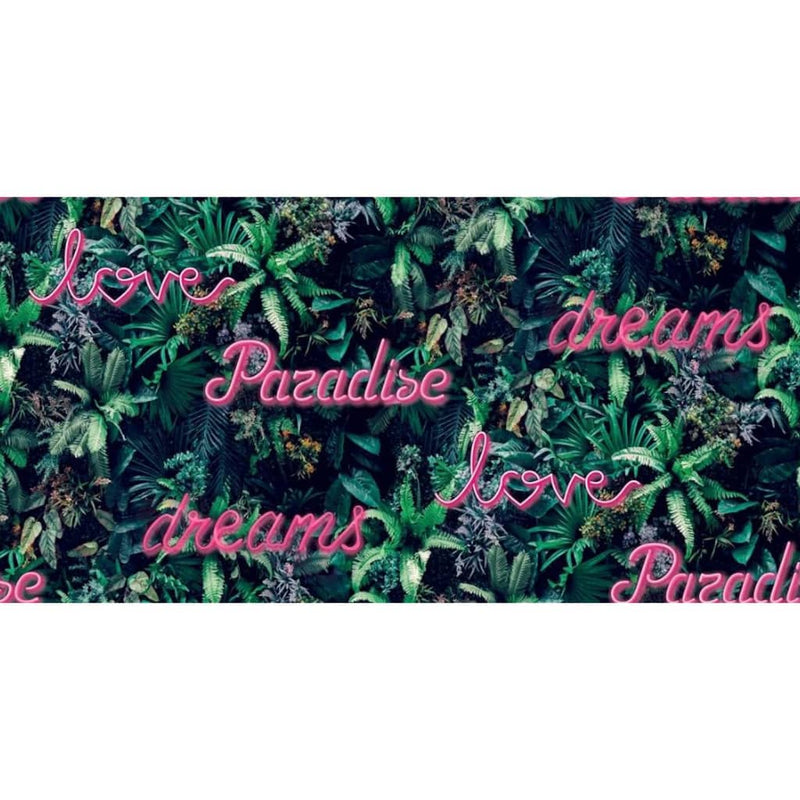 Load image into Gallery viewer, Noordwand Noordwand Behang Good Vibes Neon letter with plants groen en roze