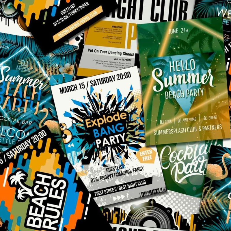 Load image into Gallery viewer, Noordwand behang good vibes club posters groen en oranje
