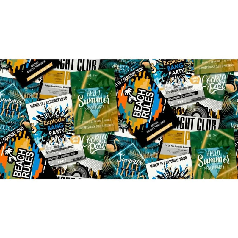 Load image into Gallery viewer, Noordwand behang good vibes club posters groen en oranje