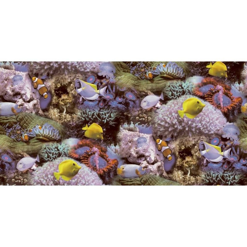 Load image into Gallery viewer, Noordwand behang good vibes coral and tropical fish geel en paars