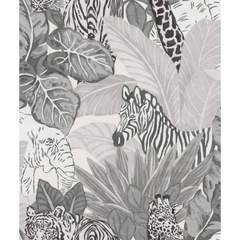 Load image into Gallery viewer, Noordwand behang good vibes jungle animals grijs en zwart