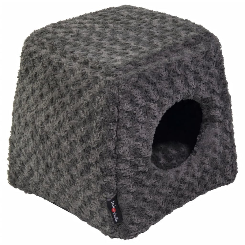Load image into Gallery viewer, Jack and vanilla huisdierengrot softy s 40x40x39 cm rosette grijs