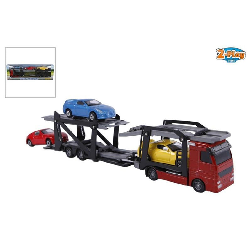 Load image into Gallery viewer, 2-play die cast plastic autotranspor ter met 3