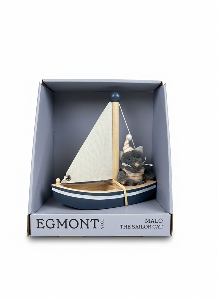 Afbeelding laden in galerijviewer, Egmont malo de kat in een boot. 18x18x8