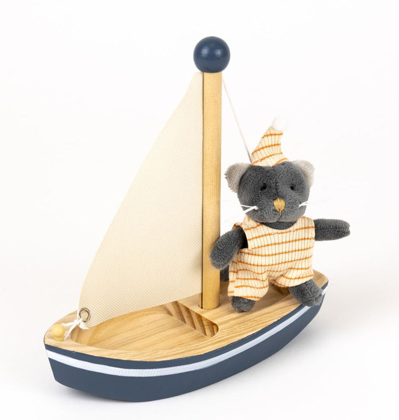 Cargue la imagen en el visor de la galería, Egmont malo de kat in een boot. 18x18x8