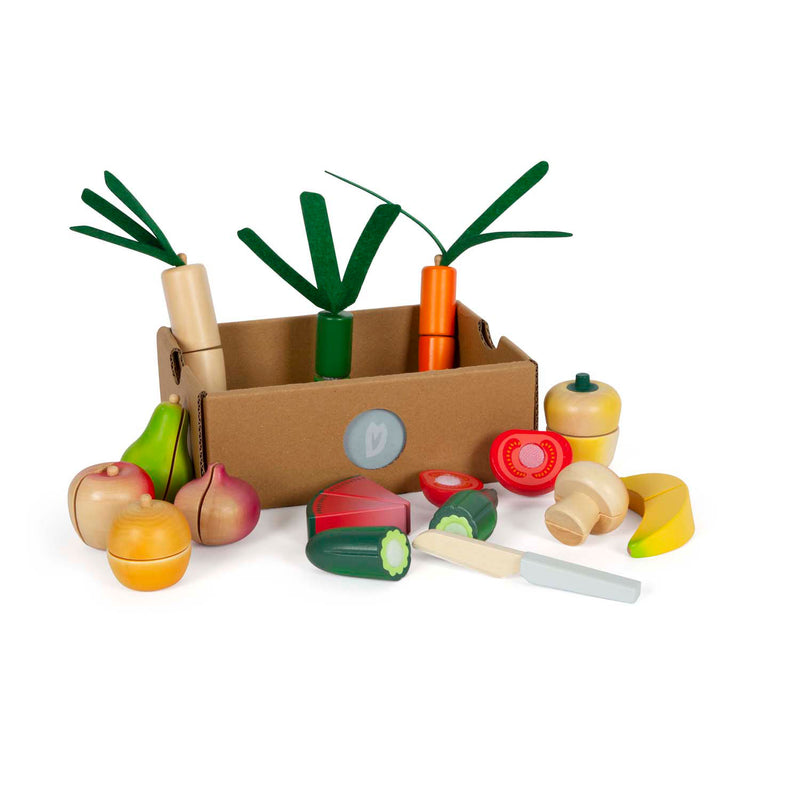 Load image into Gallery viewer, Small foot - houten snij- en groenten speelset fresh, 14dlg.